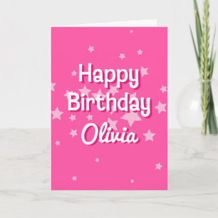Carte de voeux Anniversaire Retro Pretty Rose Star