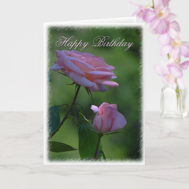Carte de voeux Anniversaire Rose (Orchidée)