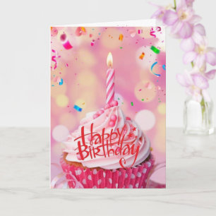 Carte de voeux Anniversaire Wives Cup Cake Pink