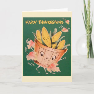 Carte de voeux anthropomorphique Retro Thanksgivin