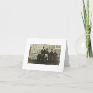 Carte de vœux antique photo réelle de famille norv