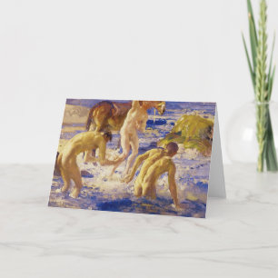 Carte de voeux Anzacs Baignade dans la mer