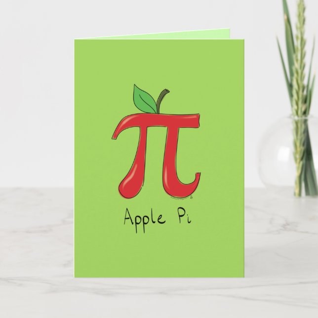 Carte de voeux Apple Pi Cute Math Pi Day (Devant)
