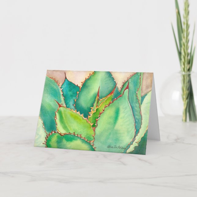 Carte de voeux Aquarelle Agave #2 (Devant)