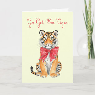 Carte de vœux aquarelle « Allez les Tigres »