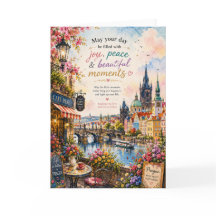 Carte de vœux aquarelle de Prague