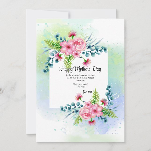 Carte de vœux aquarelle de printemps (Devant)