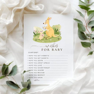 Carte de vœux aquarelle kangourou de la forêt pour