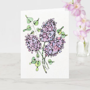 Carte de voeux - Aquarelle NGA - Bouquet Lilac #2