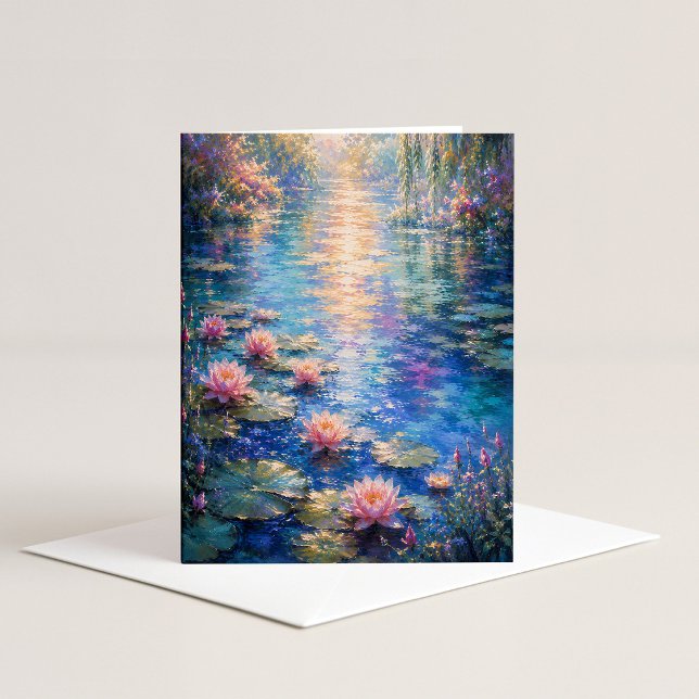 Carte de vœux aquarelle Nymphéa (Créateur téléchargé)