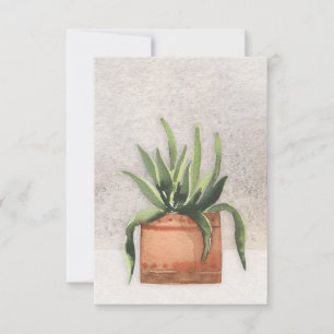 Carte de voeux Aquarelle Poted Houseplant Vide