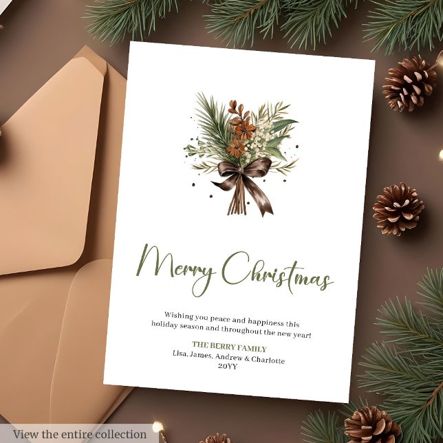 Carte de vœux aquarelle rustique bohème cosy (Cozy Boho Rustic Watercolor Greeting Card)