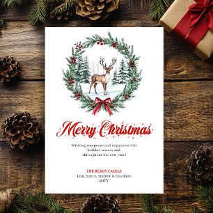 Carte de vœux aquarelle scène de Noël chaleureuse