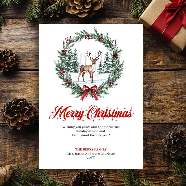 Carte de vœux aquarelle scène de Noël chaleureuse (Warm Christmas Scene Watercolor Greeting Card)