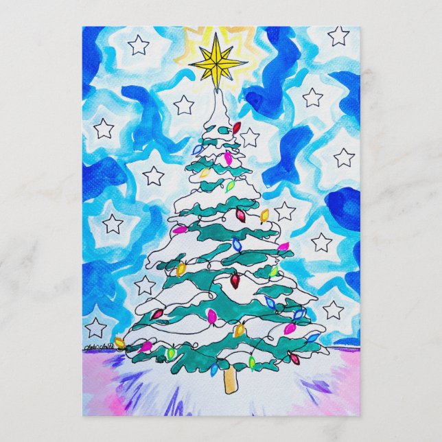 Carte de vœux arbre de Noël (Devant)