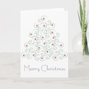 Carte de voeux Arbre de Noël bouclé blanc