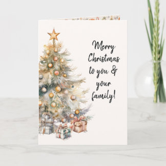 Carte de voeux Arbre de Noël Watercolor