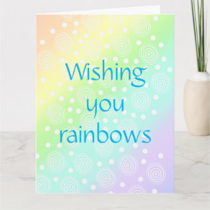 Carte de vœux arc-en-ciel pastel vous souhaitant d