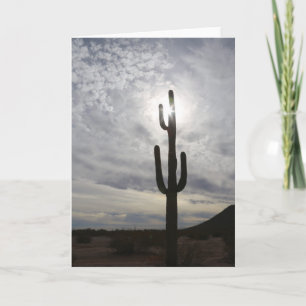 Carte de vœux Arizona Saguaro Coucher de soleil