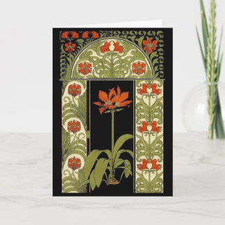 Carte de voeux Art Déco Fleurs
