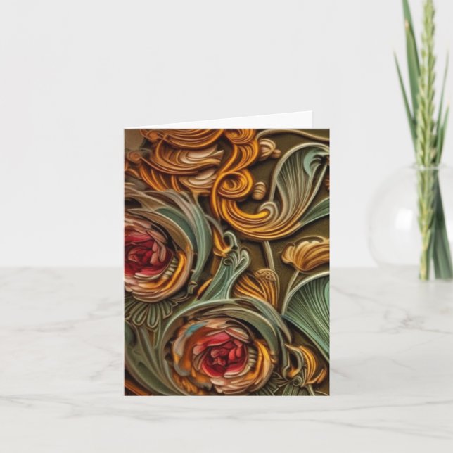 Carte de voeux Art nouveau 6 vierge (Devant)