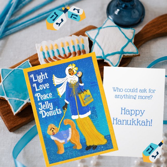 Carte de voeux Art Nouveau Retro Hanoukka (Créateur téléchargé)