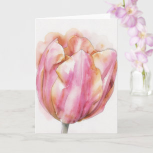 Carte de vœux artistique à motif de tulipe à l'aqu