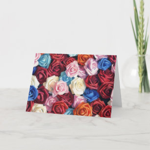 Carte de vœux artistique aquarelle aux roses color