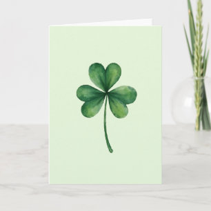 Carte de vœux artistique aquarelle Lucky Leaf