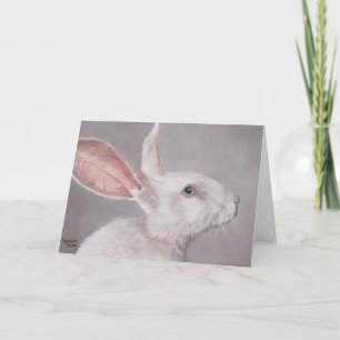 Carte de vœux artistique d'animal lapin blanc