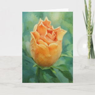 Carte de vœux artistique Fleur Tropicale Orange