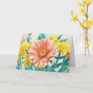 Carte de vœux artistique fleurs de gerbera daisy