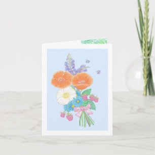 Carte de vœux artistique Fleurs sauvages d'été pou