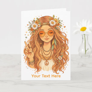 Carte de vœux artistique vierge Fille Hippie faisa