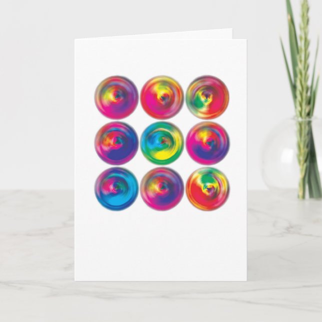 Carte de voeux Arty Abstraite - Cercles colorés (Devant)