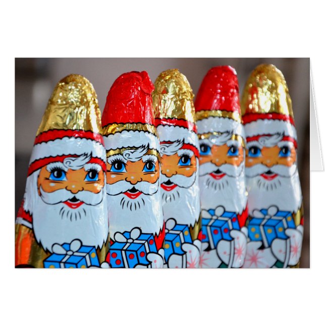 Carte de voeux au chocolat du Père Noël (Devant horizontal)