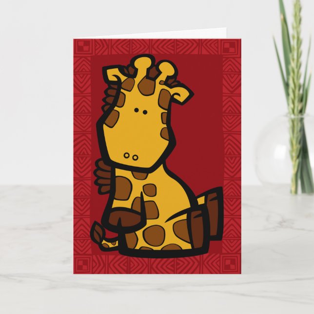 Carte de voeux au puzzle de la Giraffe Faune (Devant)