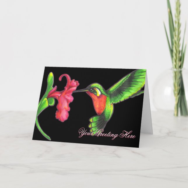 Carte de voeux aux colibris (Devant)
