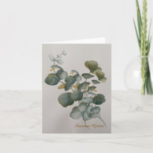 Carte de vœux aux feuilles d'eucalyptus