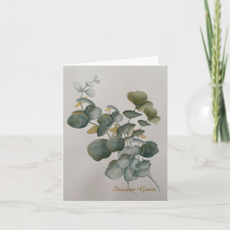Carte de vœux aux feuilles d'eucalyptus 