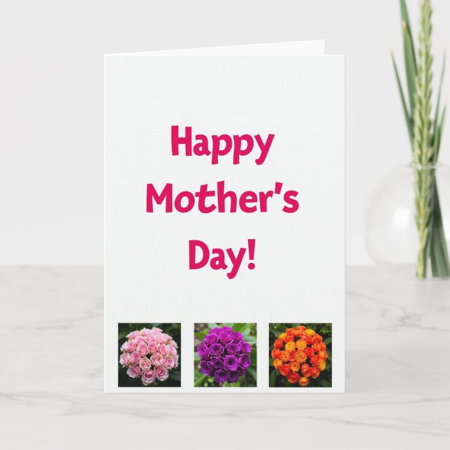 Carte de vœux aux fleurs fuchsia (Devant)