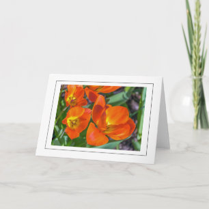Carte de voeux aux fleurs orange vif