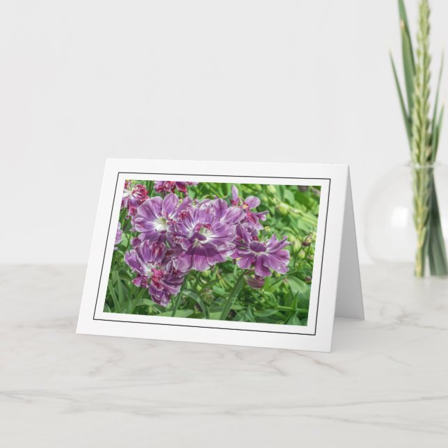 Carte de vœux aux fleurs violettes claires (Devant)