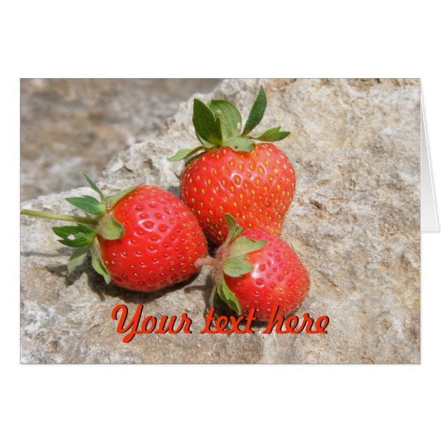 Carte de voeux aux fraises (Devant horizontal)