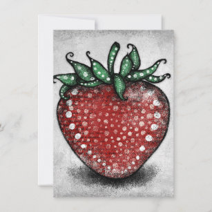 Carte de voeux aux fraises mûres