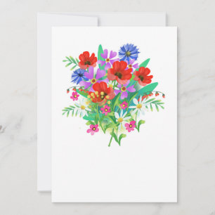 carte de voeux avec bouquet de fleurs