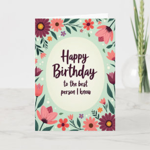 Carte de vœux avec cadre floral pour un joyeux ann