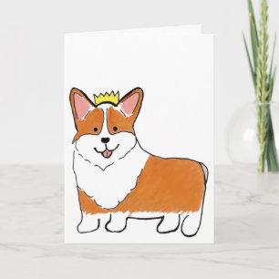Carte de vœux avec chien corgi royal