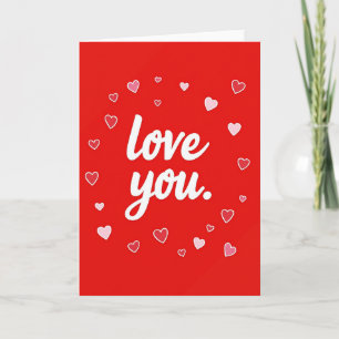 Carte de vœux avec cœurs Love You