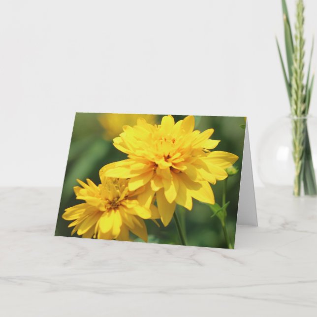 Carte de vœux avec couverture florale jaune (Devant)